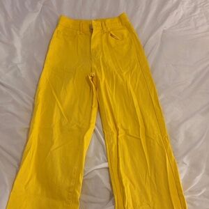 Women’s yellow straight leg jeans